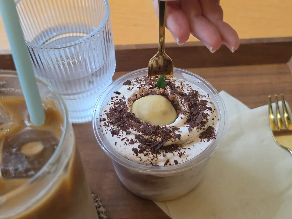 Beautifully plated chestnut tiramisu