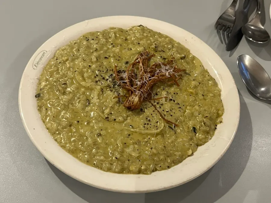 A plate of abalone cream risotto