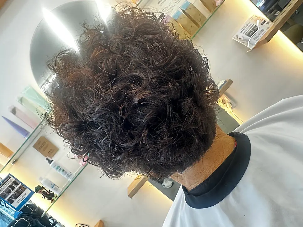 새치 커버 단발펌 결과 관련 이미지