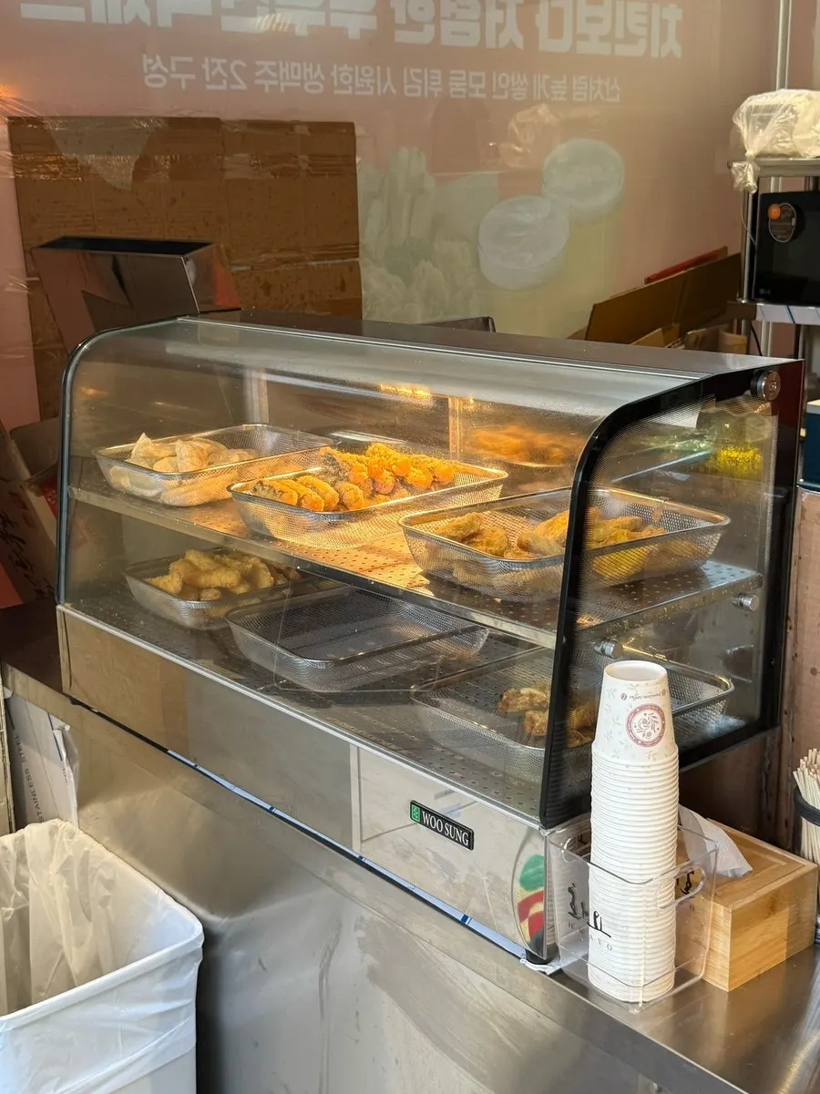 Fritters displayed at the snack restaurant