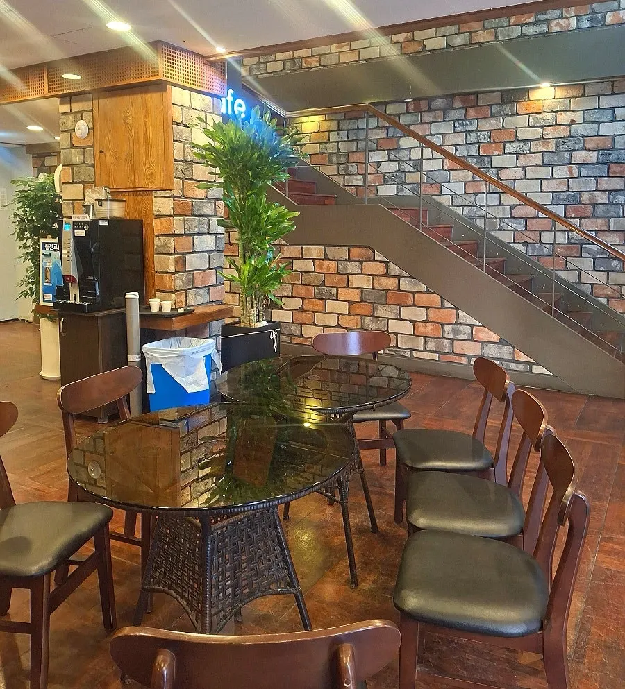 Rest area with fresh-brewed coffee