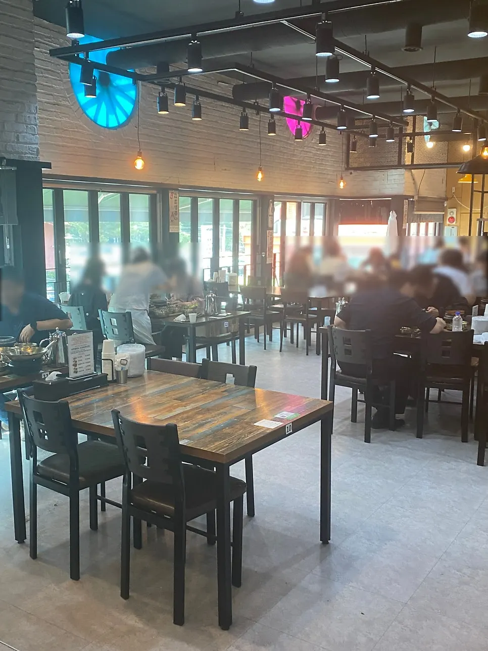 Comfortable dining hall seating