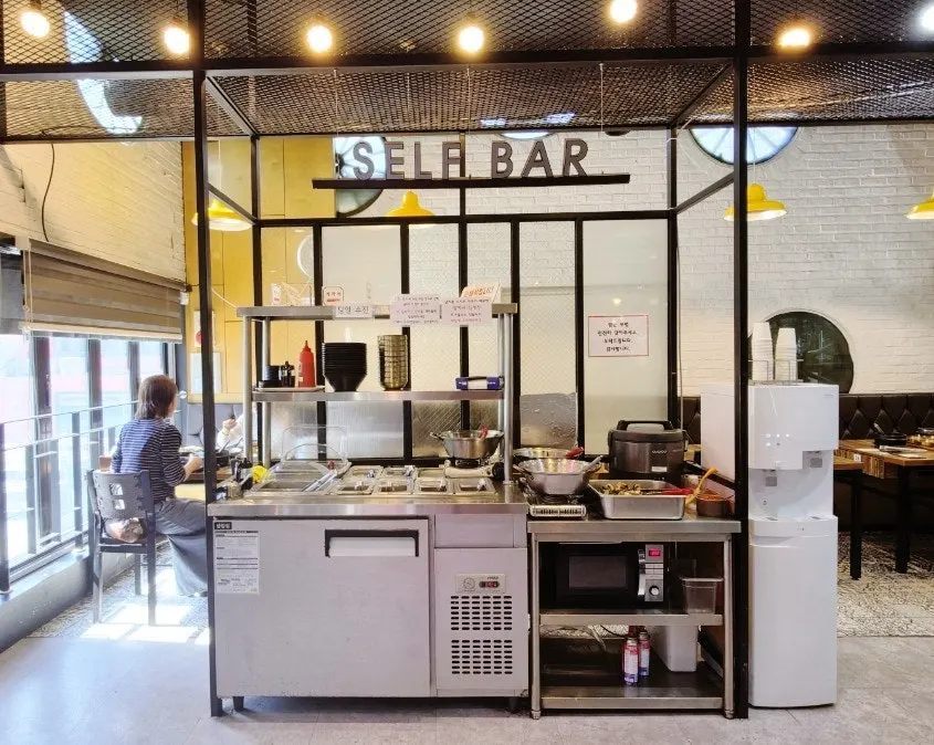 Self-bar stocked with 12 kinds of banchan