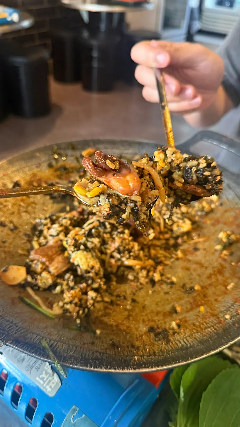 Flying fish roe fried rice ordered to finish the meal