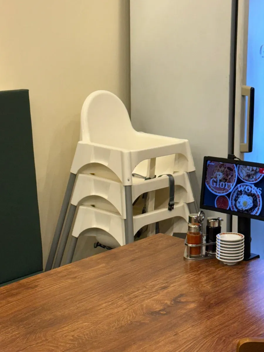 Four-person table seating at Glory Works