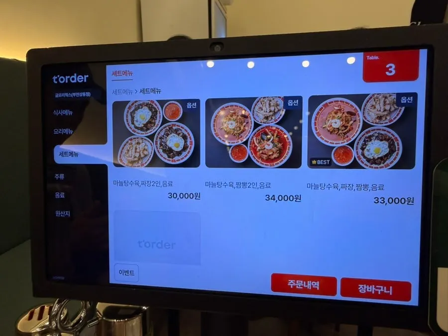 Ordering with the table-order system