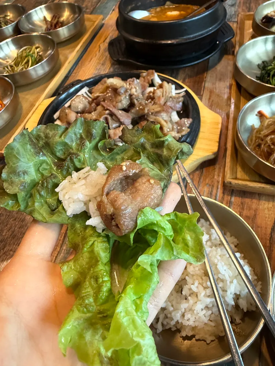Plate of charcoal-grilled pork cooked over charcoal