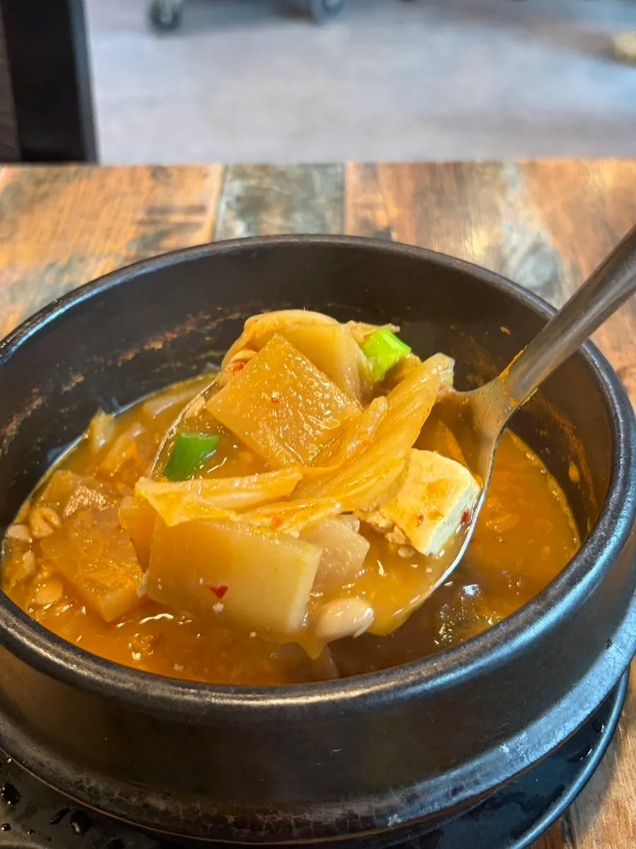 Savory cheonggukjang mixed into rice