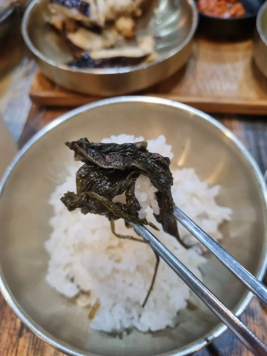 Japchae and braised potato banchan