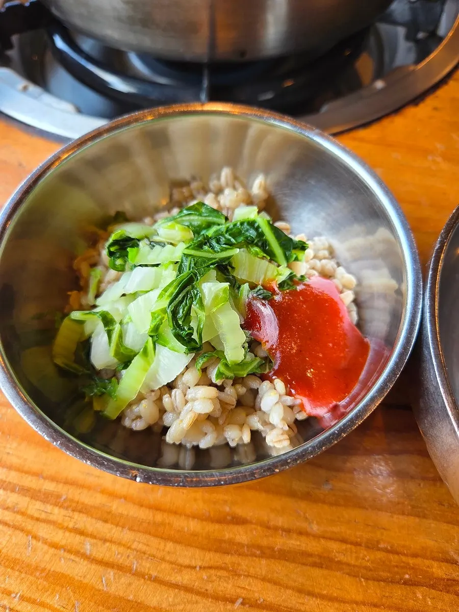 Barley rice before the kalguksu