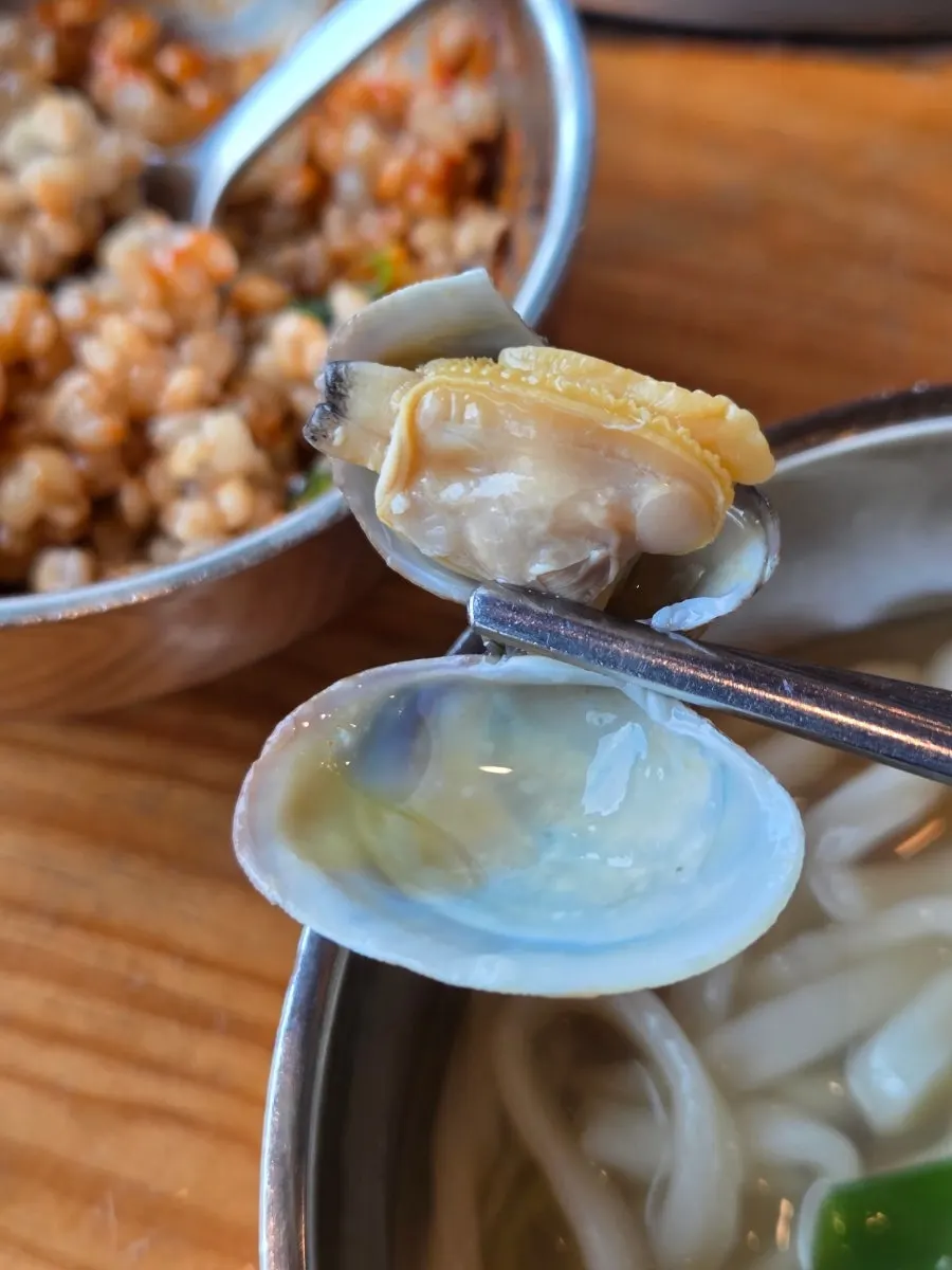 Clam seafood kalguksu broth