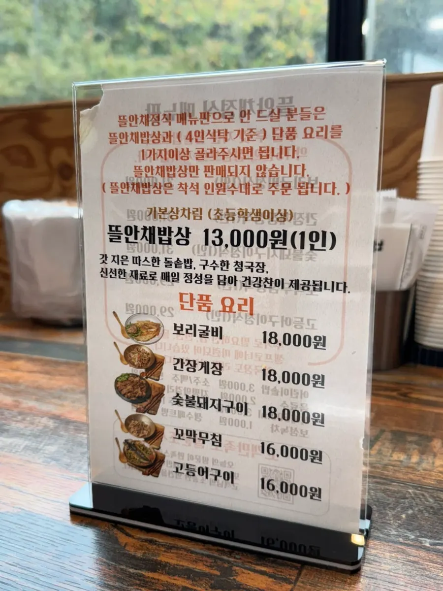 Gim Myeongju Tteuranchae Bapsang menu information