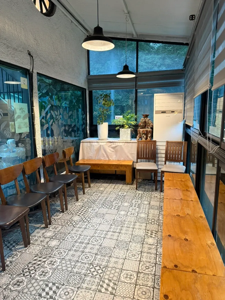 Waiting area inside the restaurant