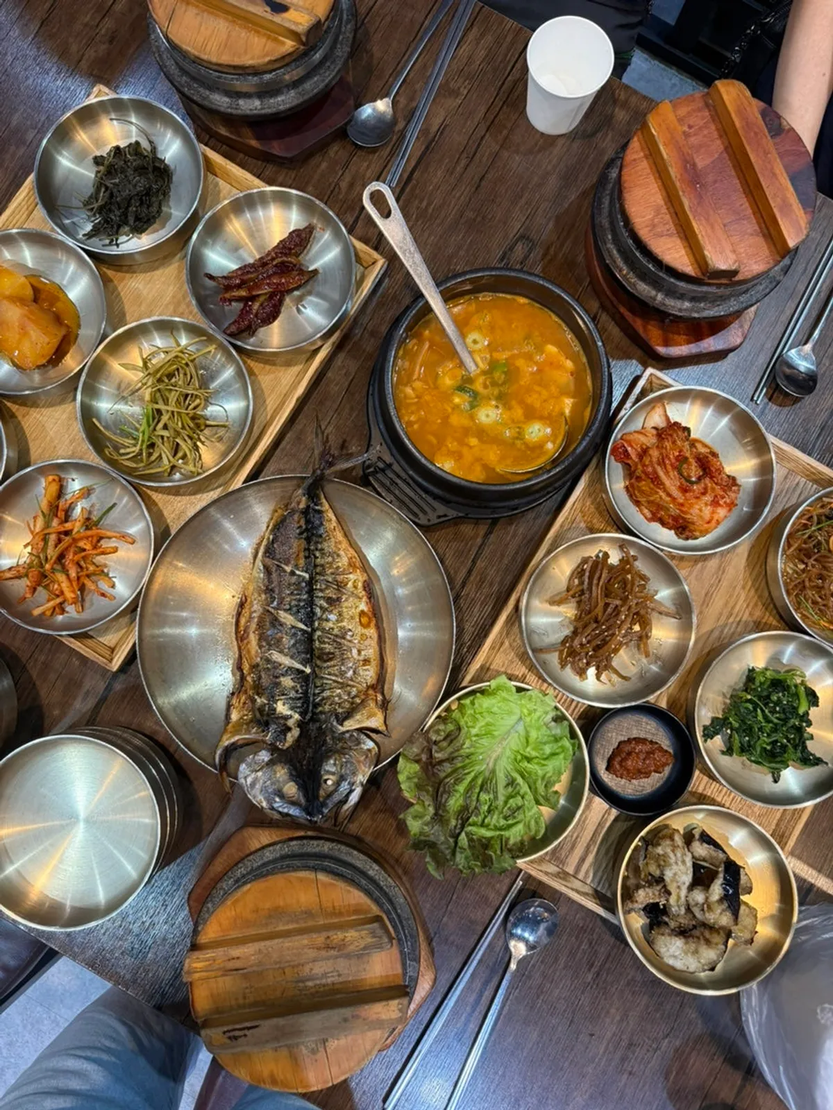 Tteuranchae Bapsang set for 3, fully laid out
