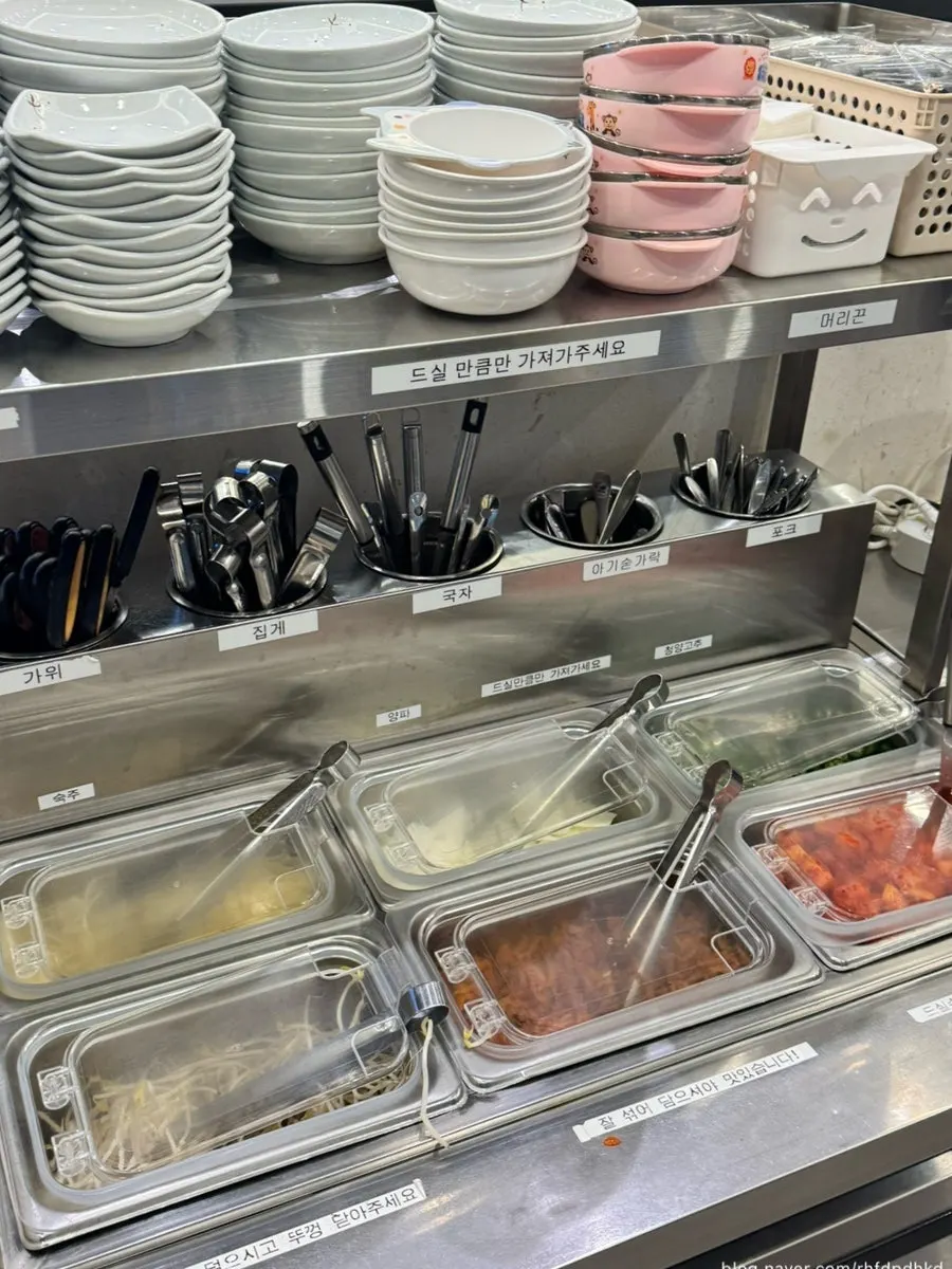 Self-bar with tableware and basic side dishes