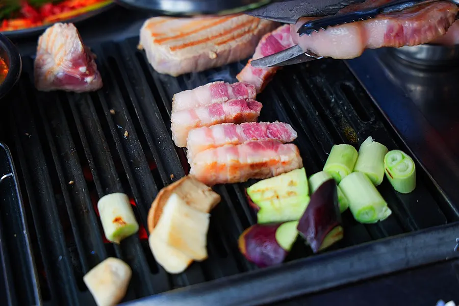 Pork grilling on the grill