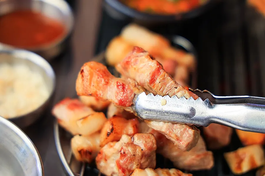 Meat dipped in barley ssamjang