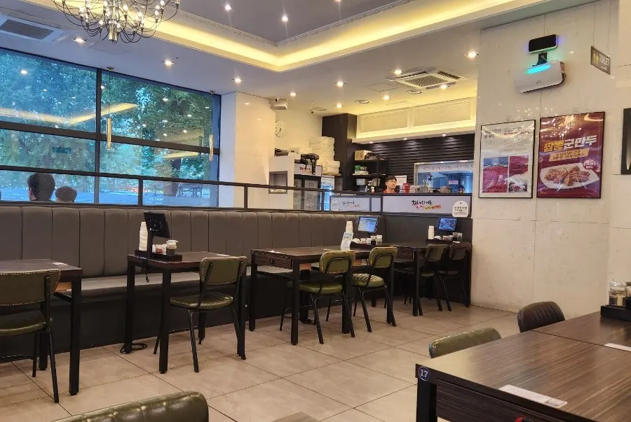 Interior view with the open kitchen visible