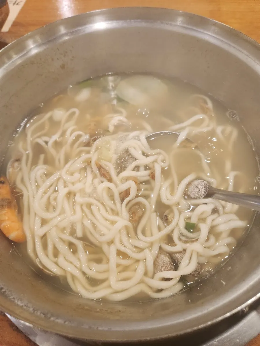 Neatly arranged kalguksu meal