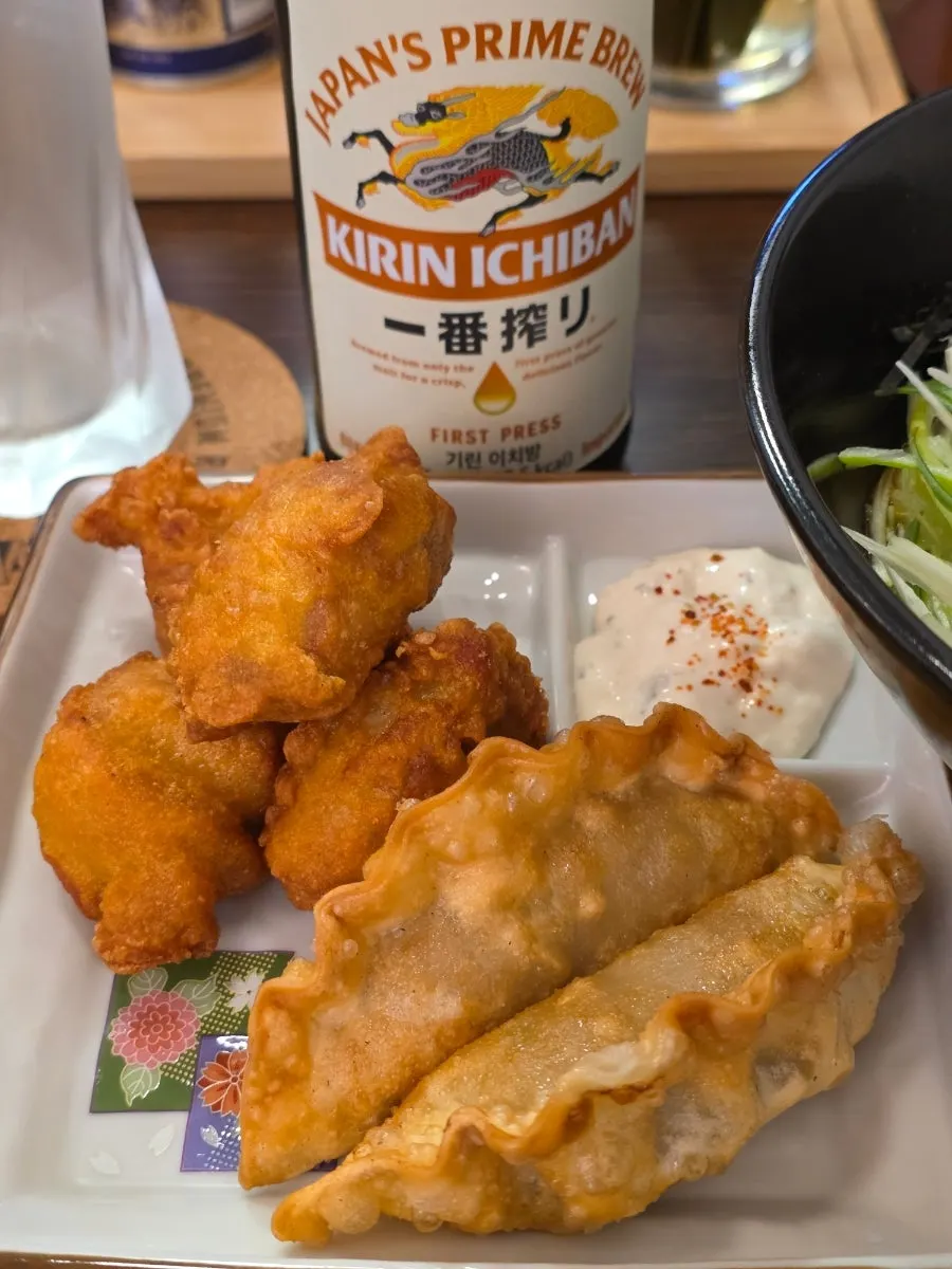Chilled glass and Kirin bottled beer