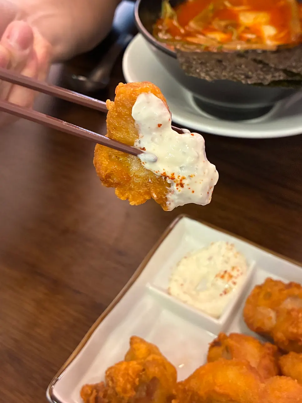 라멘과 함께 나온 치킨가라아게