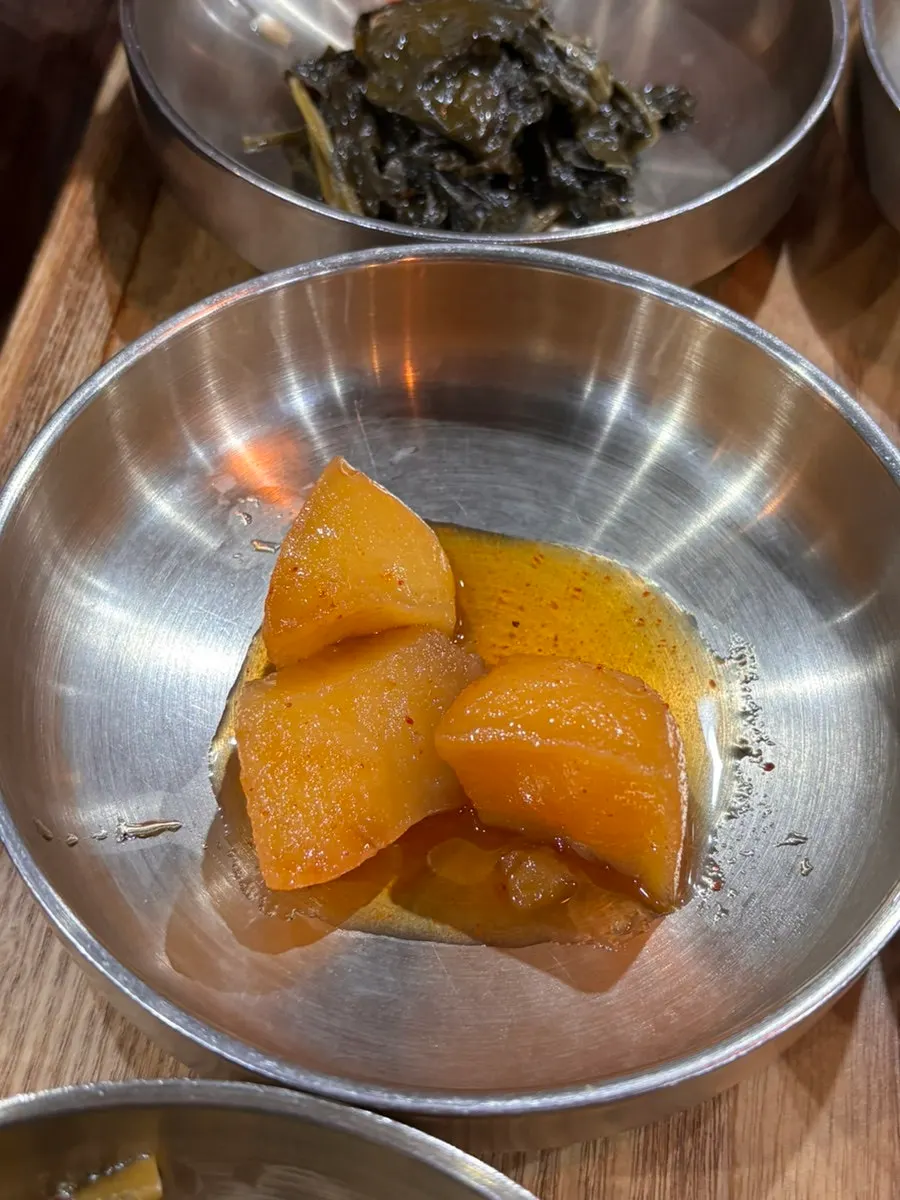 Display of side dishes available to purchase after the meal