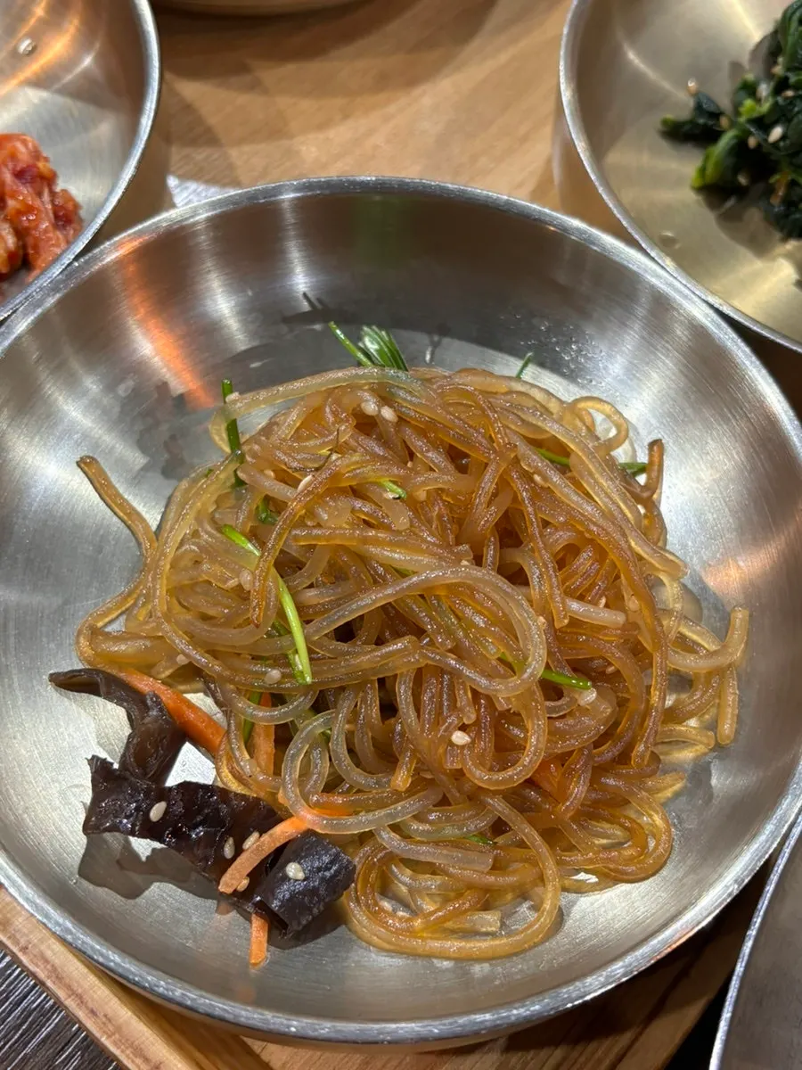 Neatly arranged Korean side dishes