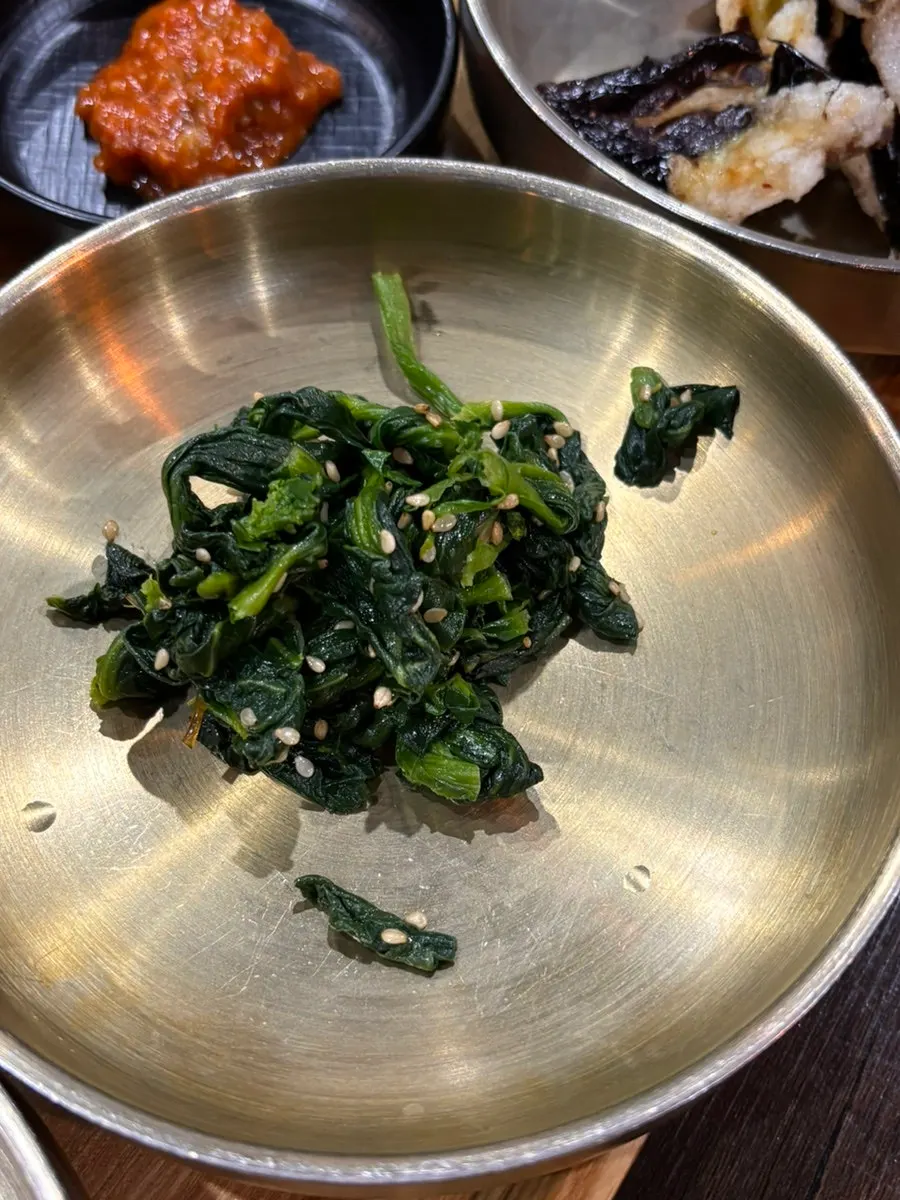 Korean meal spread and side dishes