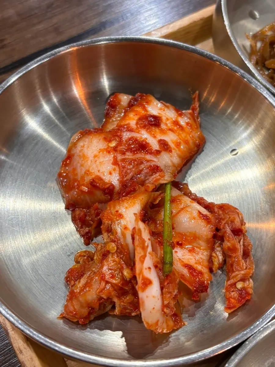 Close-up of Korean meal side dishes