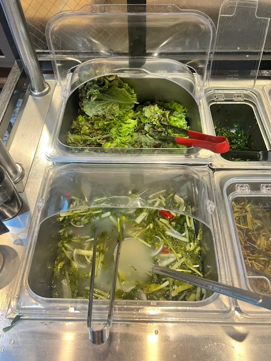 Self-bar corner with a variety of namul dishes