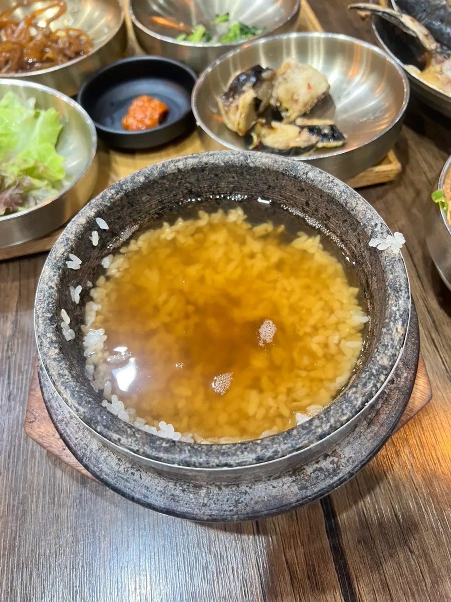A bowl of japchae brought out by staff on request
