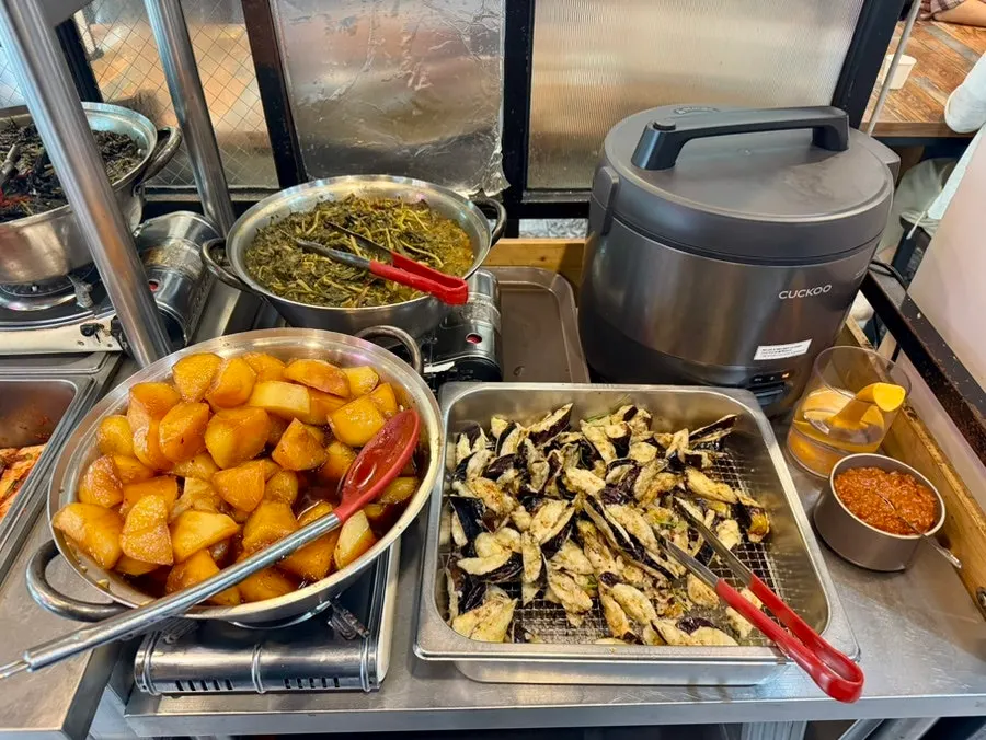 View of the refillable banchan self-bar corner
