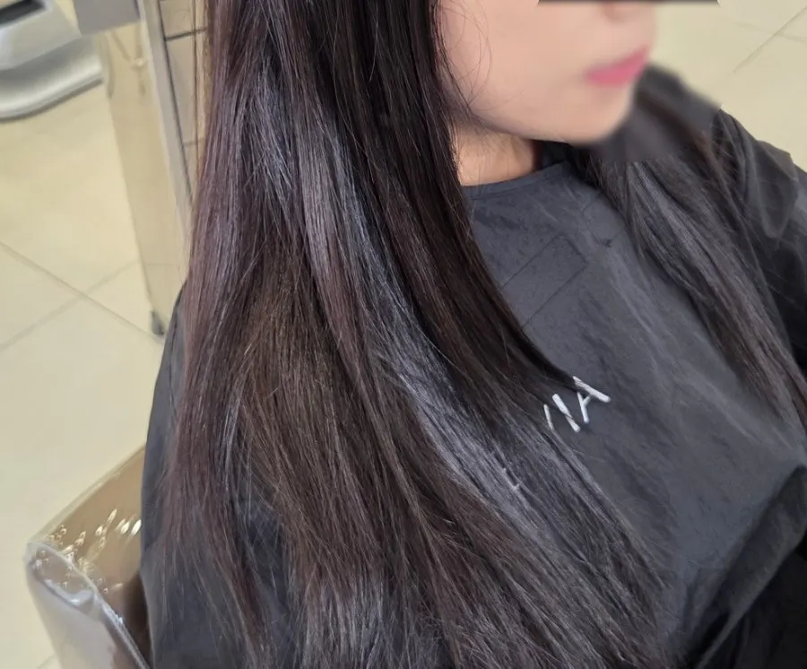 레이어드 커트 진행 장면
