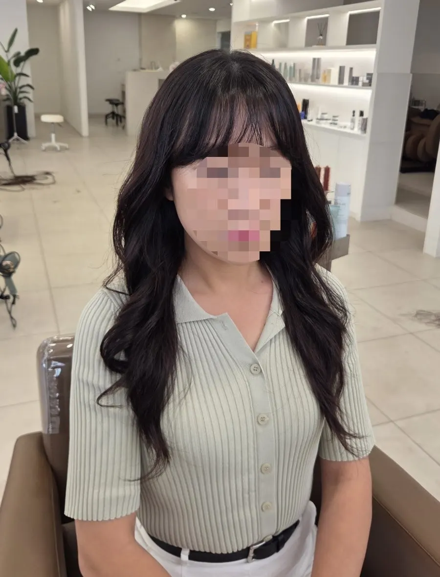 완성된 굵은 레이어드 컬 애프터