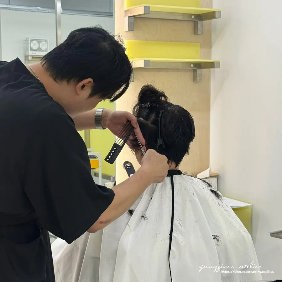 Upscale interior of the men's hair salon