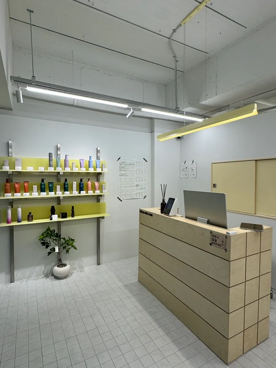 Modern interior of the men's hair salon