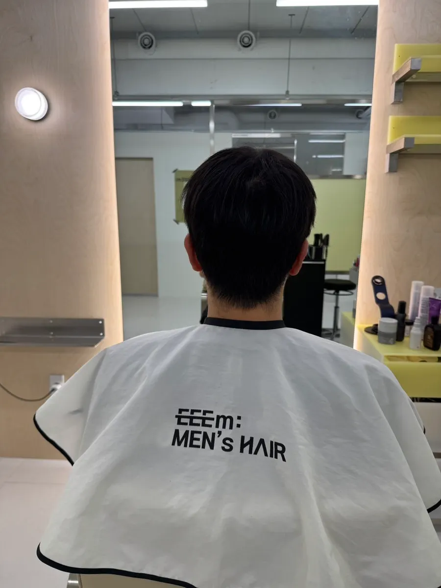 Styling seat at the men-only hair salon