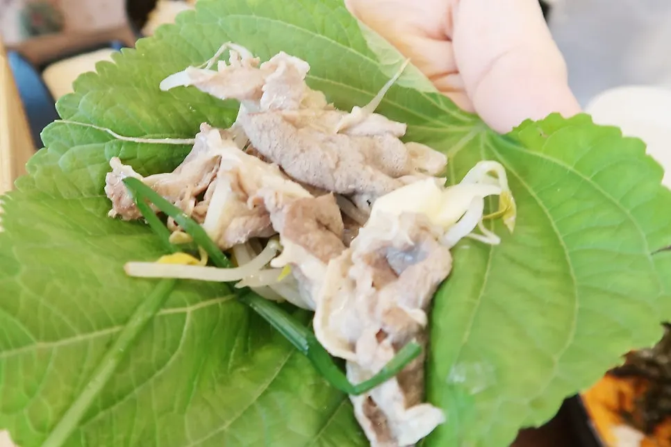 무쌈에 싸 먹는 오리고기