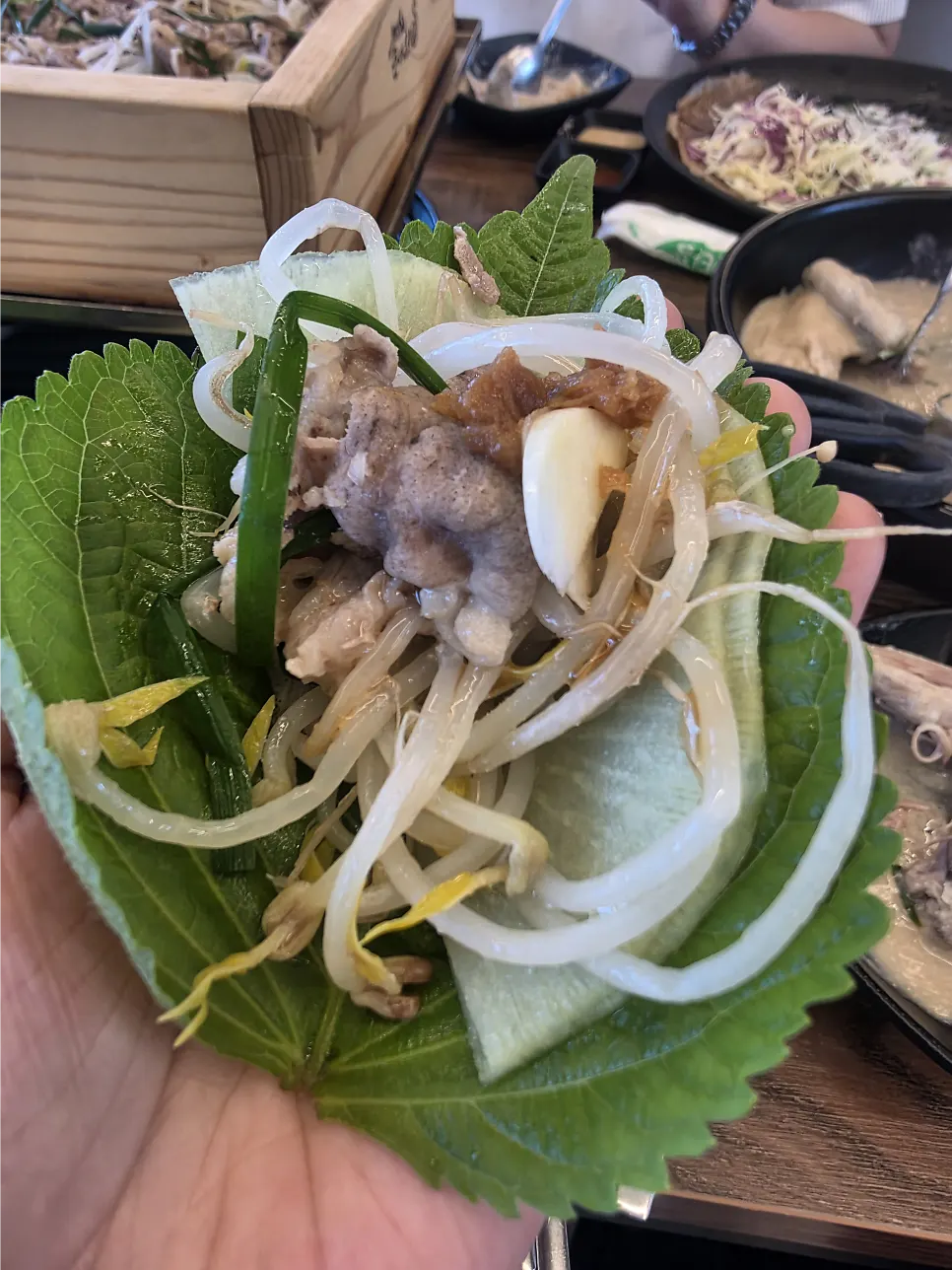 Close-up of a piece of steamed duck meat