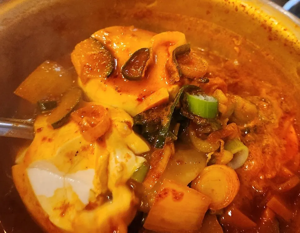 The included spicy soft tofu stew