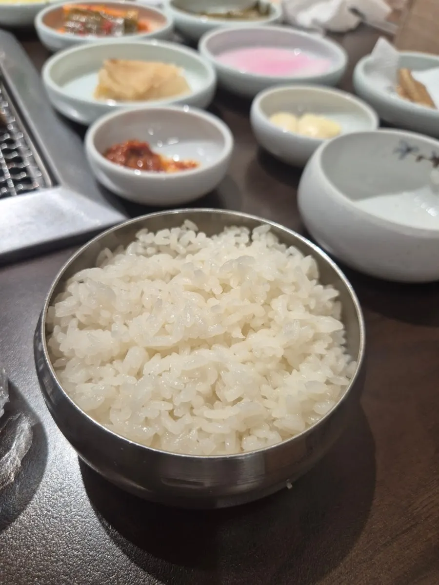 Rich broth jangsu eel soup with a bowl of rice