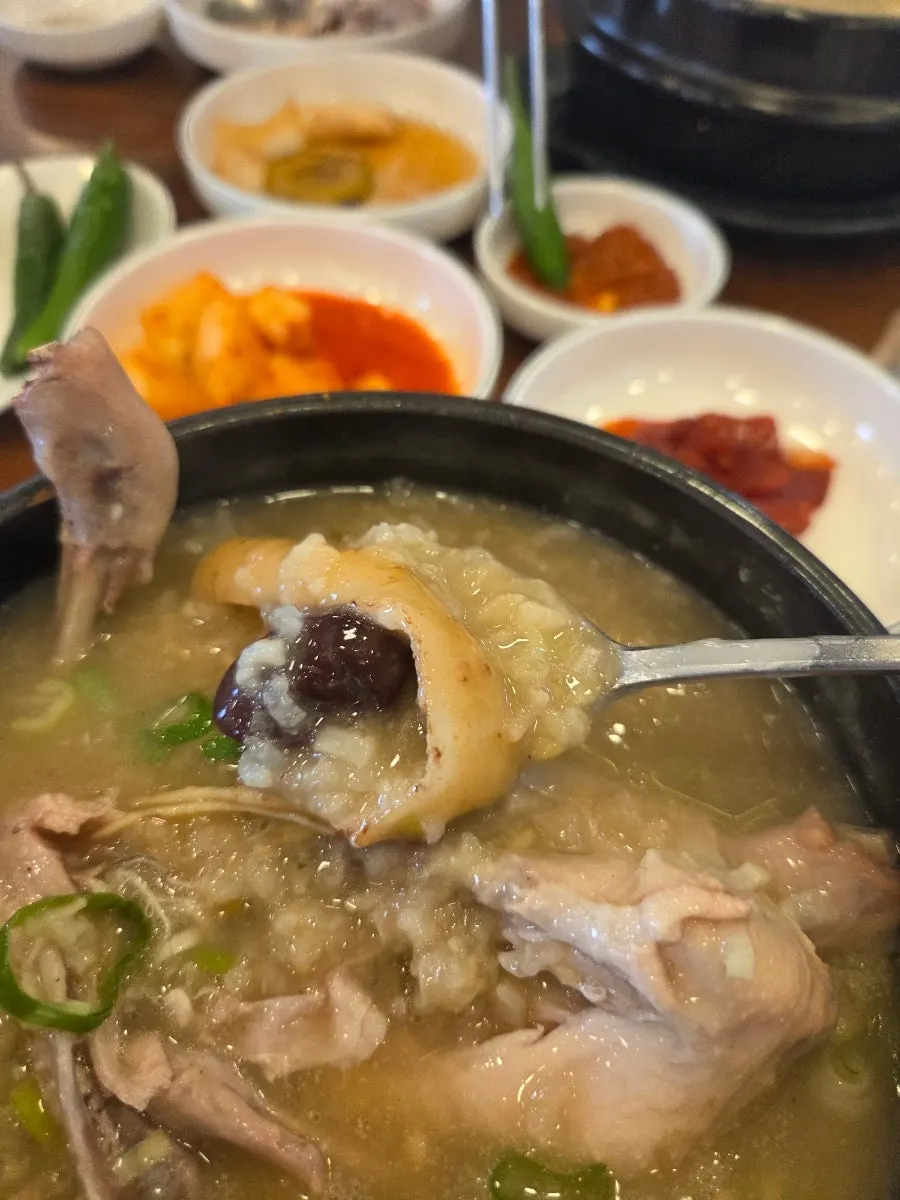 걸쭉한 녹두 삼계탕