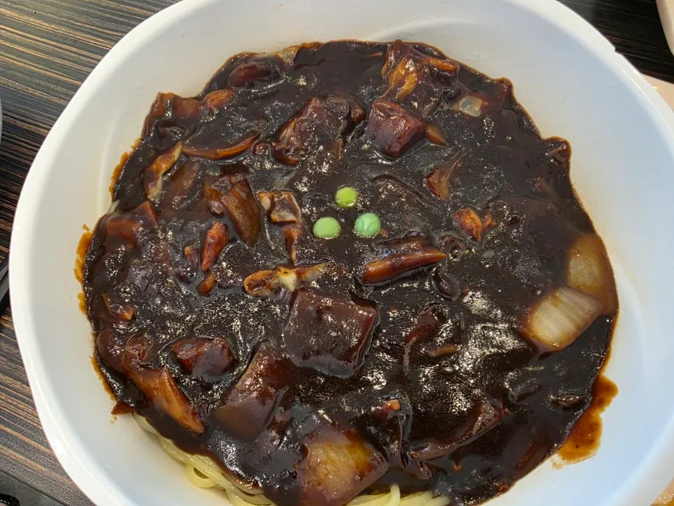 Spicy jjamppong loaded with seafood and vegetables
