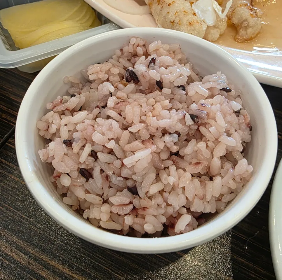 Rice scooped from the self-serve zone