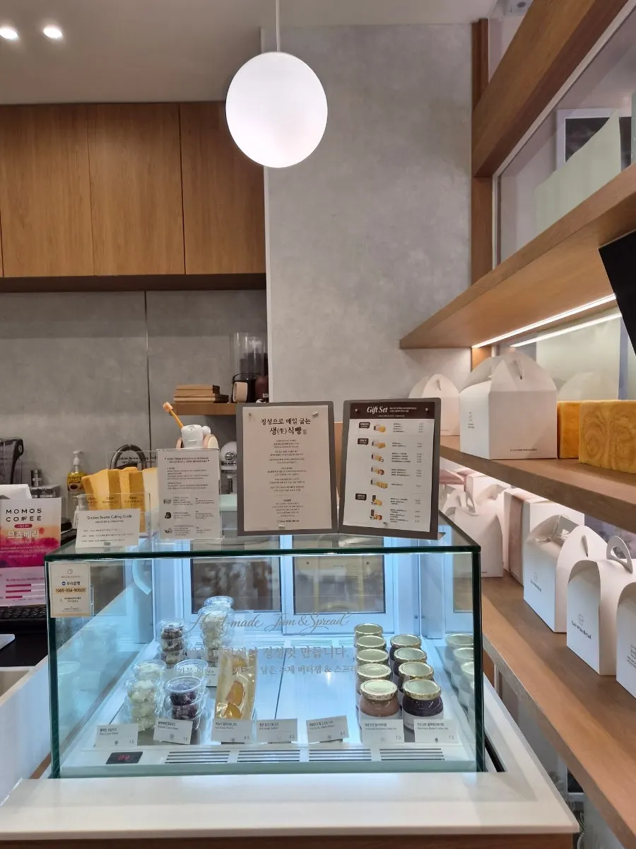 Display of various bread types at Easy White Bread