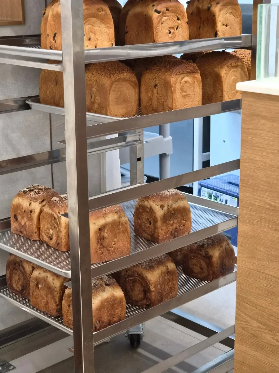 Bread and drink prepared for breakfast