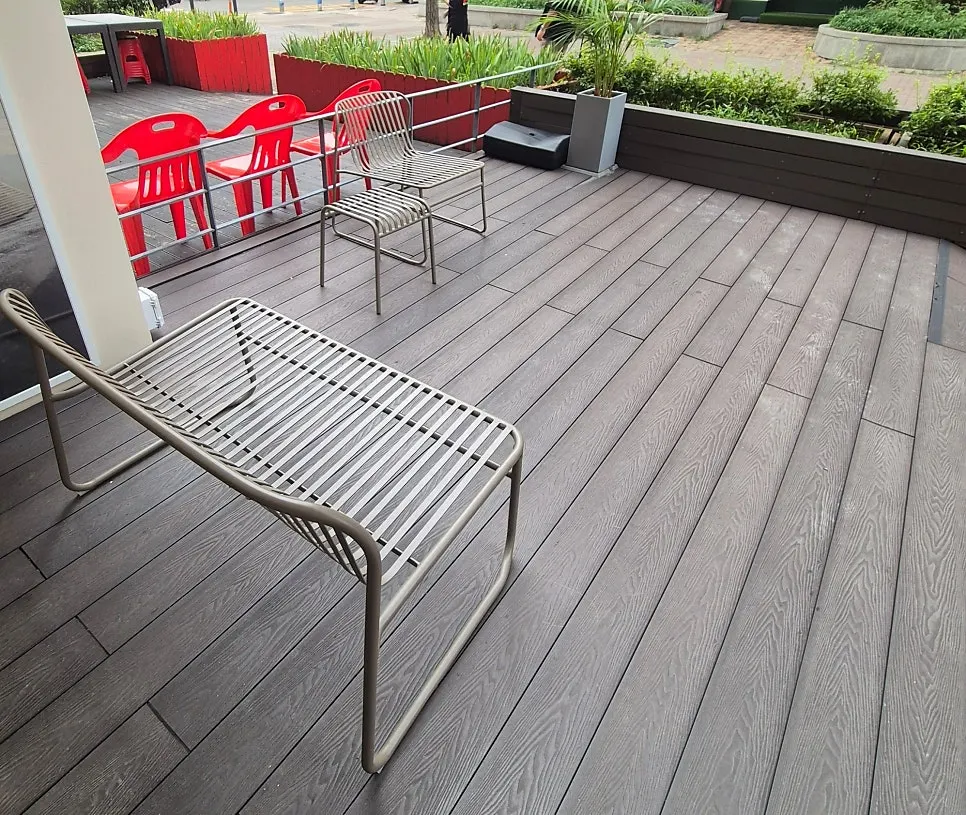 Outdoor seating set up outside the store