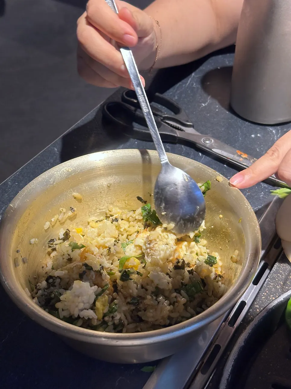 Soy sauce egg rice ordered as a side dish