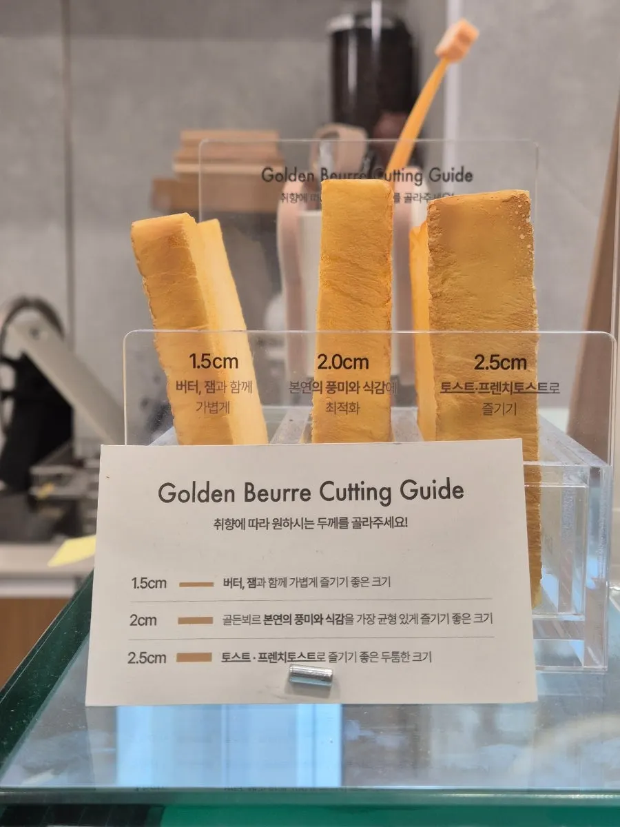 Golden Beurre fresh milk bread cutting guide