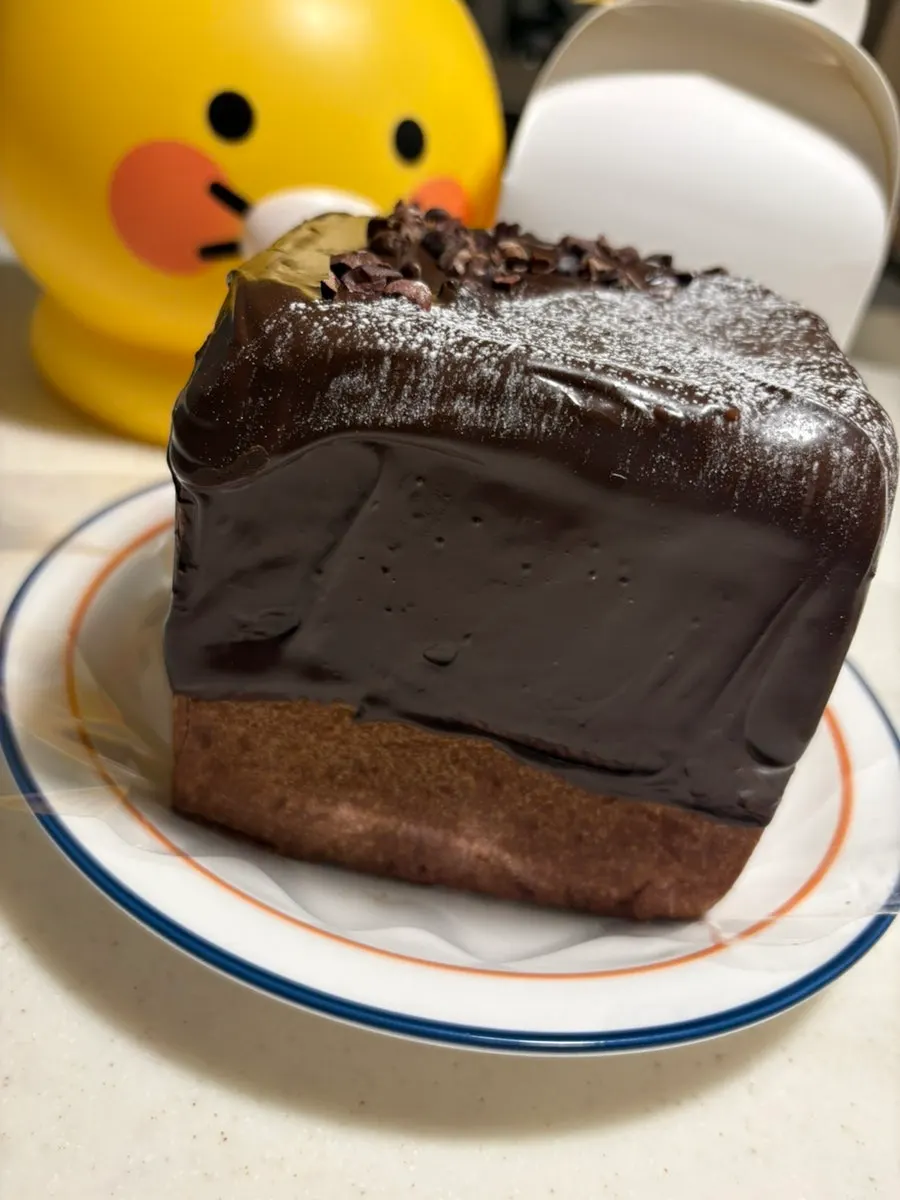 Side view showing the height of the deep chocolate milk bread